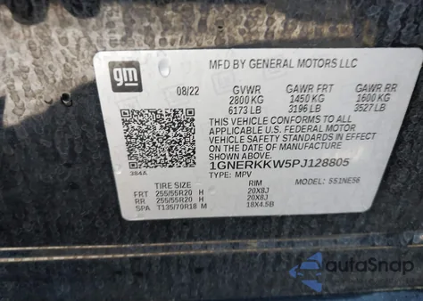 2023 Chevrolet Traverse Fwd Premier z USA, uszkodzony, nr VIN 1GNERKKW5PJ128805